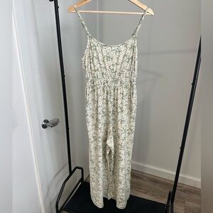 Hollister Light Green Floral Jumpsuit